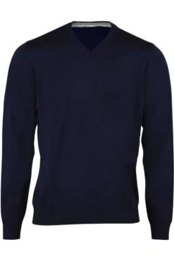 Stenströms Fitted Body Herren Pullover V-Ausschnitt Anthrazit
