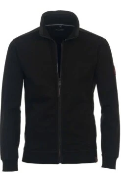 Casa Moda Casual Fit Herren Strickjacke Zip Schwarz