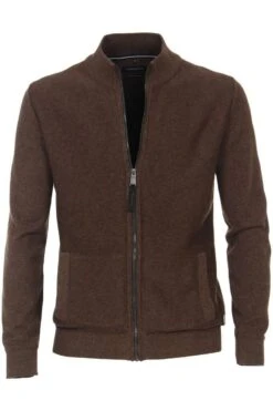 Casa Moda Casual Fit Herren Strickjacke Zip Braun