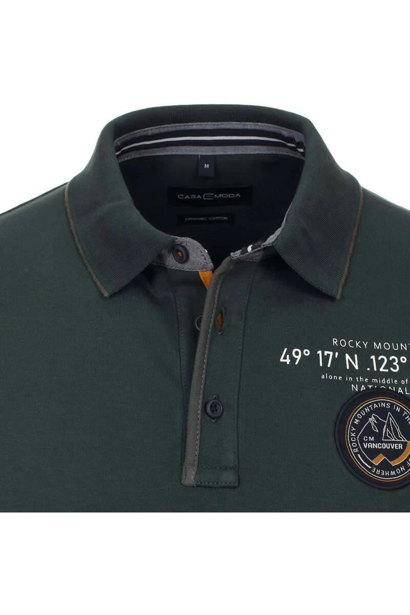 Casa Moda Casual Fit Longsleeve Poloshirt Grün, Einfarbig 4 Casa Moda Casual Fit Longsleeve Poloshirt Grün, Einfarbig – Bild 2