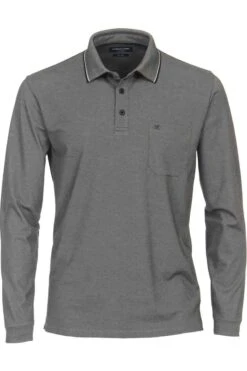 Casa Moda Casual Fit Poloshirt Dunkelgrau, Einfarbig