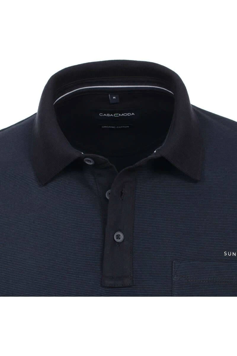 Casa Moda Casual Fit Poloshirt Dunkelblau, Einfarbig 4 Casa Moda Casual Fit Poloshirt Dunkelblau, Einfarbig – Bild 2