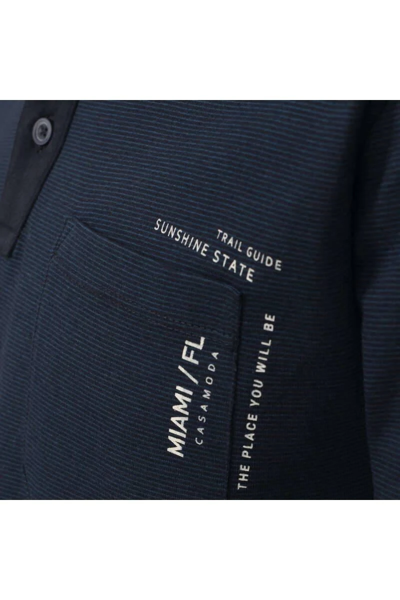 Casa Moda Casual Fit Poloshirt Dunkelblau, Einfarbig 5 Casa Moda Casual Fit Poloshirt Dunkelblau, Einfarbig – Bild 3