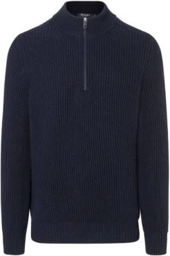MAERZ Regular Fit Herren Pullover Zip Navy
