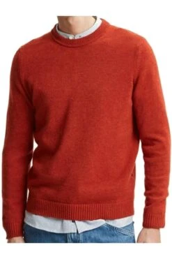 MAERZ Regular Fit Herren Pullover Rundhals Rost