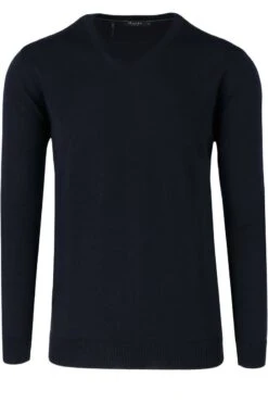 MAERZ Superwash Modern Fit Herren Pullover V-Ausschnitt Navy