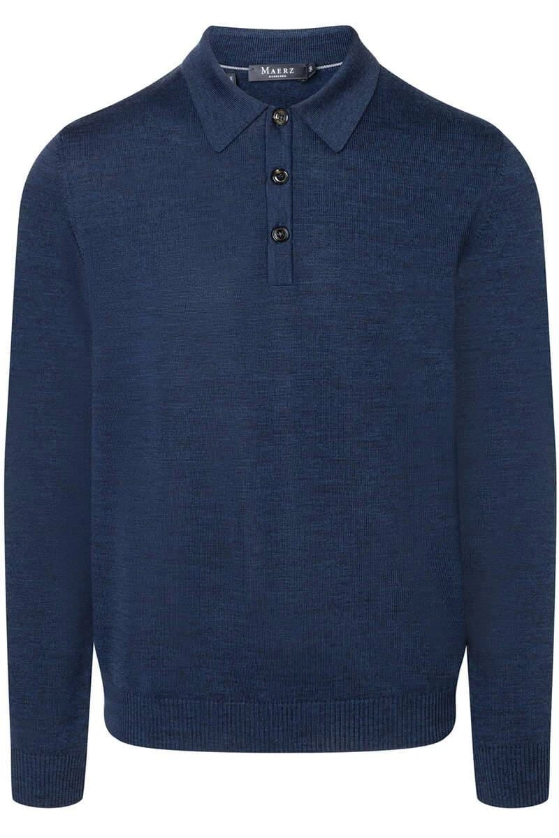 MAERZ Modern Fit Herren Pullover Polokragen Nachtblau 3 MAERZ Modern Fit Herren Pullover Polokragen Nachtblau