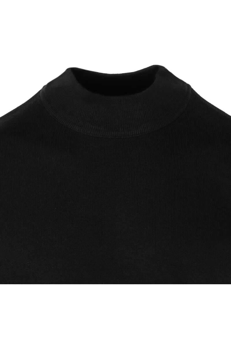 MAERZ Classic Fit Herren Pullover Stehkragen Schwarz 4 MAERZ Classic Fit Herren Pullover Stehkragen Schwarz – Bild 2