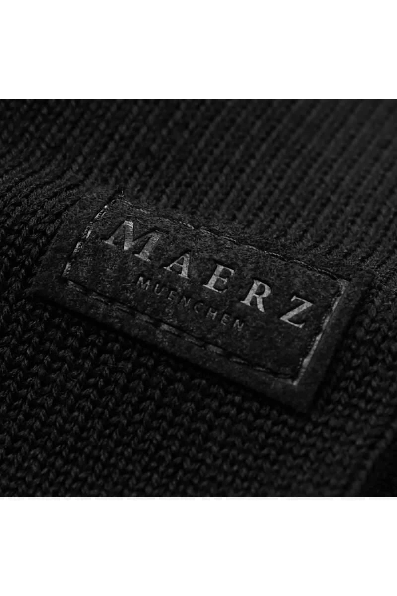MAERZ Classic Fit Herren Pullover Stehkragen Schwarz 5 MAERZ Classic Fit Herren Pullover Stehkragen Schwarz – Bild 3