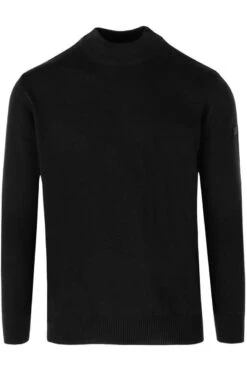 MAERZ Classic Fit Herren Pullover Stehkragen Schwarz