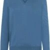 MAERZ Classic Fit Herren Pullover V-Ausschnitt Blau