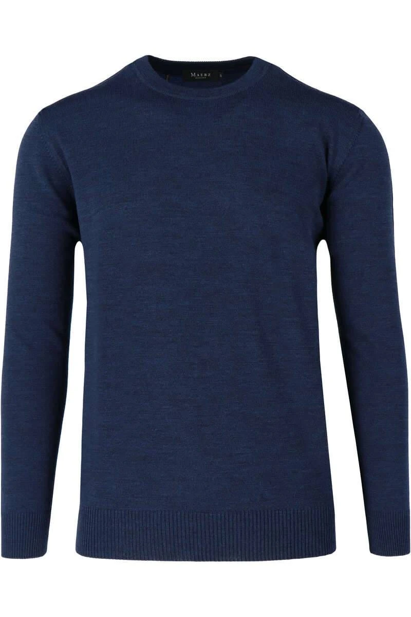 MAERZ Superwash Classic Fit Herren Pullover Rundhals Dunkelblau 3 MAERZ Superwash Classic Fit Herren Pullover Rundhals Dunkelblau
