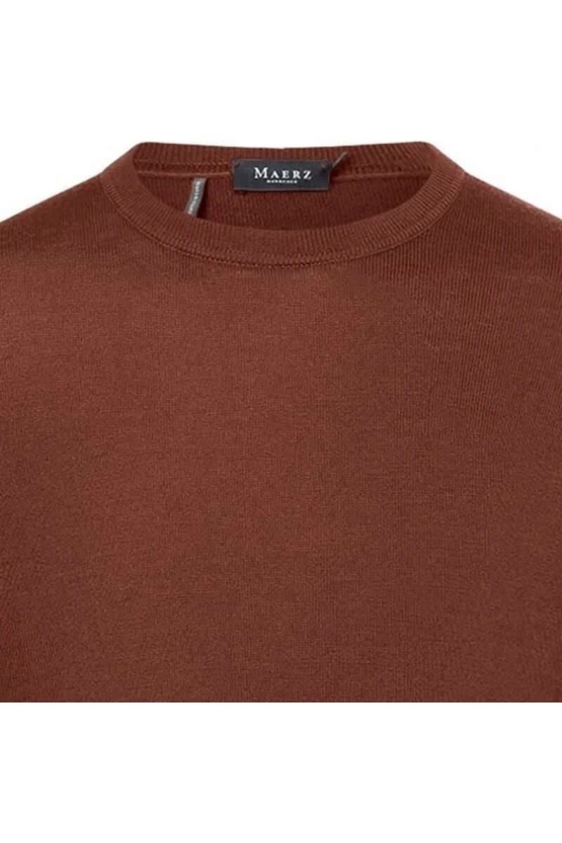 MAERZ Superwash Classic Fit Herren Pullover Rundhals Rost 4 MAERZ Superwash Classic Fit Herren Pullover Rundhals Rost – Bild 2
