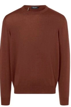MAERZ Superwash Classic Fit Herren Pullover Rundhals Rost