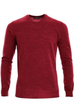 MAERZ Superwash Classic Fit Herren Pullover Rundhals Bordeaux