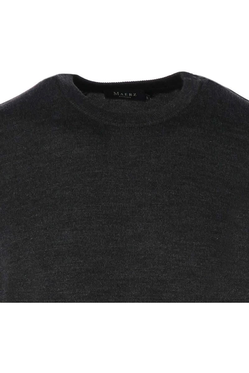 MAERZ Superwash Classic Fit Herren Pullover Rundhals Anthrazit 4 MAERZ Superwash Classic Fit Herren Pullover Rundhals Anthrazit – Bild 2