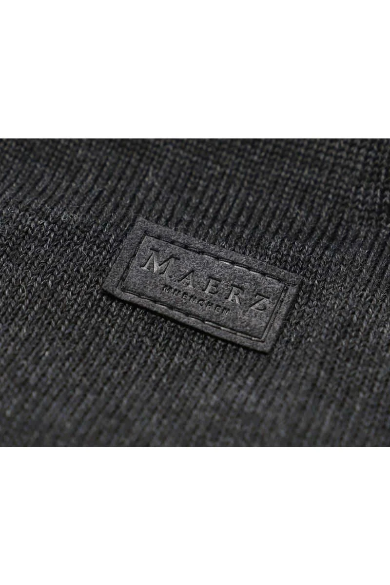 MAERZ Superwash Classic Fit Herren Pullover Rundhals Anthrazit 5 MAERZ Superwash Classic Fit Herren Pullover Rundhals Anthrazit – Bild 3