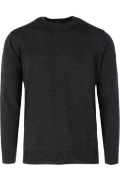 MAERZ Superwash Classic Fit Herren Pullover Rundhals Anthrazit