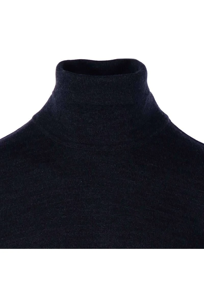 MAERZ Superwash Classic Fit Herren Rollkragenpullover Navy 4 MAERZ Superwash Classic Fit Herren Rollkragenpullover Navy – Bild 2