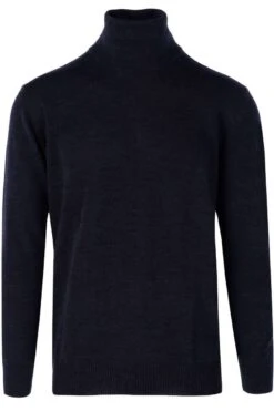 MAERZ Superwash Classic Fit Herren Rollkragenpullover Navy