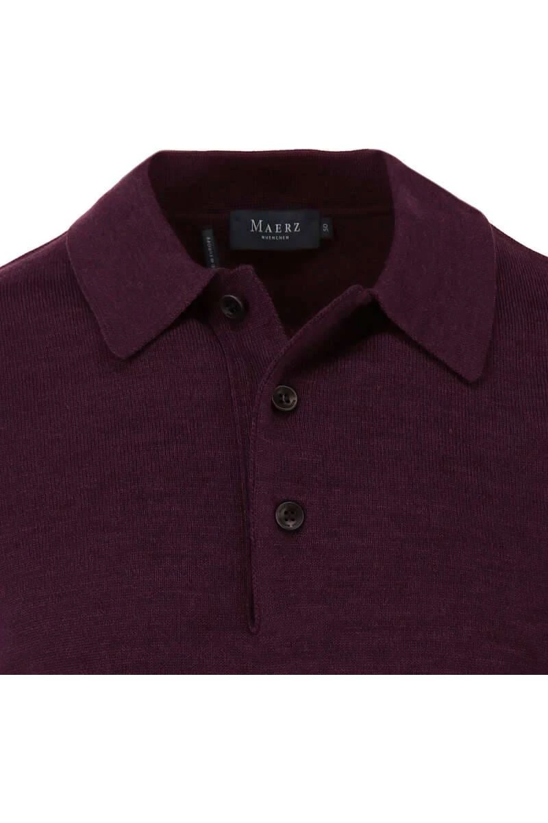 MAERZ Superwash Classic Fit Herren Pullover Polokragen Bordeaux 4 MAERZ Superwash Classic Fit Herren Pullover Polokragen Bordeaux – Bild 2
