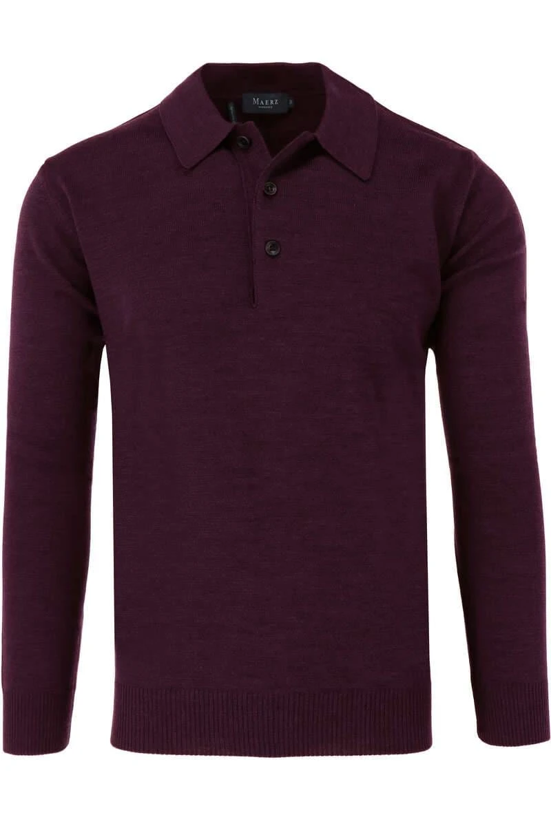 MAERZ Superwash Classic Fit Herren Pullover Polokragen Bordeaux 3 MAERZ Superwash Classic Fit Herren Pullover Polokragen Bordeaux