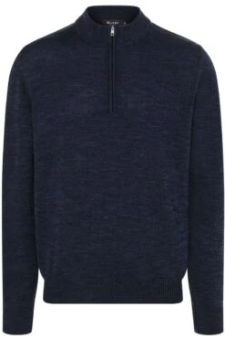 MAERZ Classic Fit Herren Pullover Stehkragen Navy