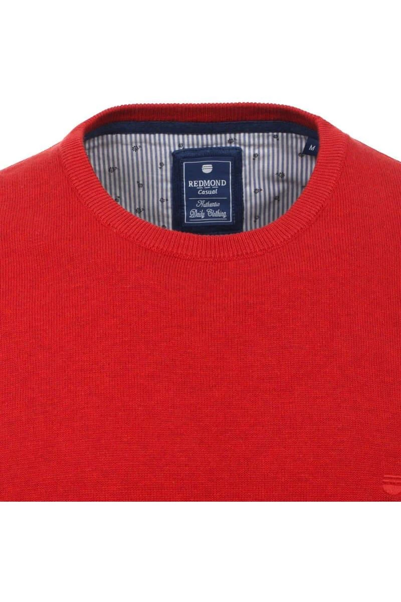 Redmond Casual Regular Fit Herren Pullover Rundhals Rot 4 Redmond Casual Regular Fit Herren Pullover Rundhals Rot – Bild 2