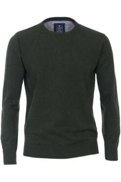 Redmond Casual Regular Fit Herren Pullover Rundhals Dunkelgrün
