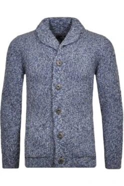 RAGMAN Regular Fit Herren Strickjacke Knopfleiste Blau