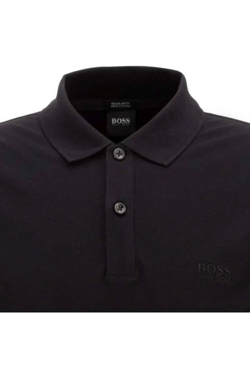 Hugo Boss BOSS Regular Fit Poloshirt Schwarz, Einfarbig 4 Hugo Boss BOSS Regular Fit Poloshirt Schwarz, Einfarbig – Bild 2