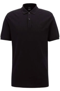 Hugo Boss BOSS Regular Fit Poloshirt Schwarz, Einfarbig
