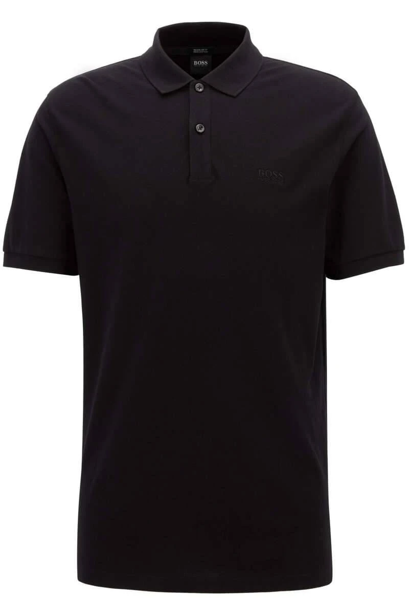 Hugo Boss BOSS Regular Fit Poloshirt Schwarz, Einfarbig 3 Hugo Boss BOSS Regular Fit Poloshirt Schwarz, Einfarbig