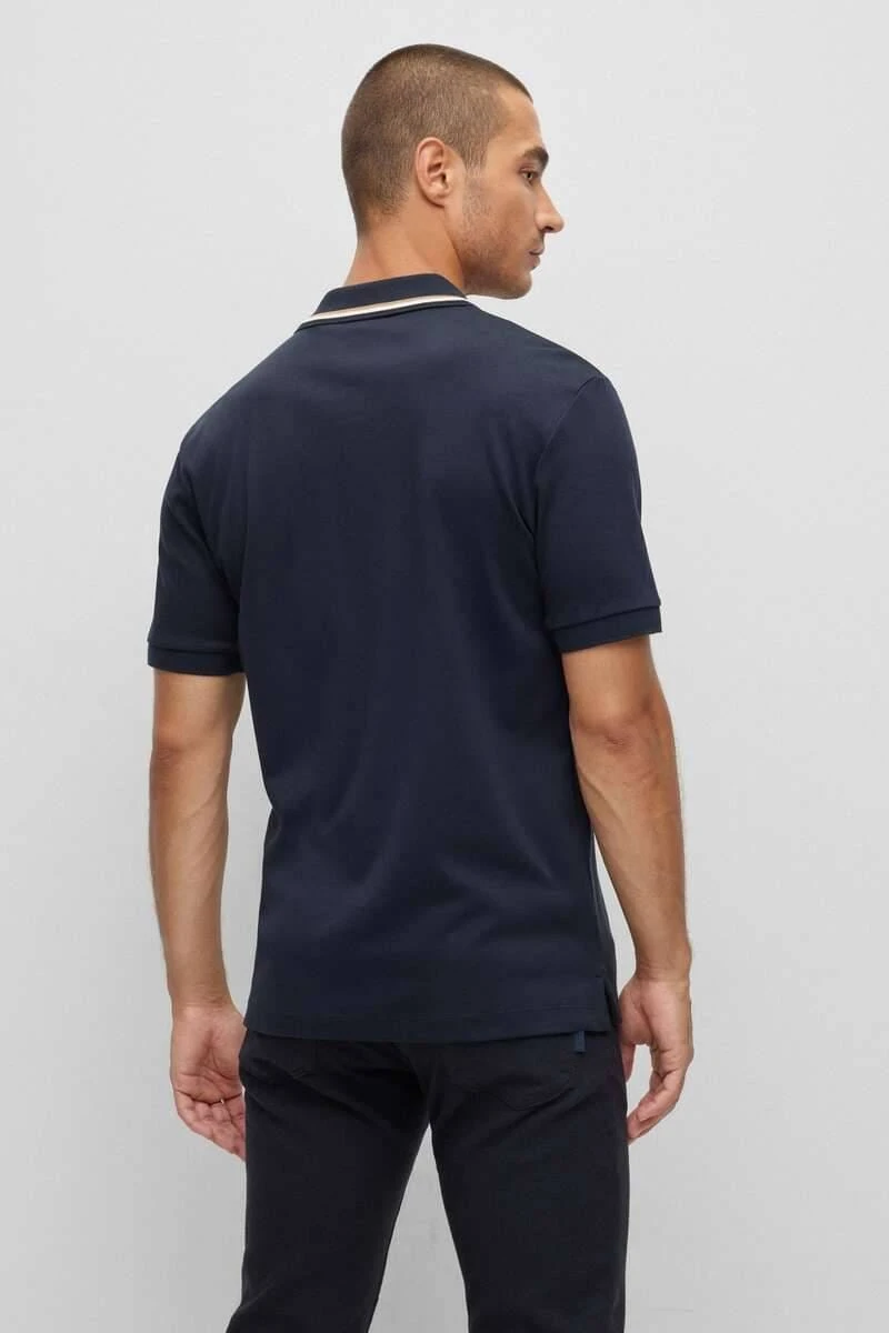 Hugo Boss BOSS Slim Fit Poloshirt Dunkelblau, Einfarbig 6 Hugo Boss BOSS Slim Fit Poloshirt Dunkelblau, Einfarbig – Bild 4