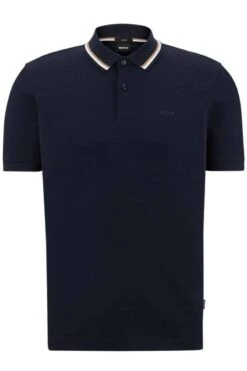Hugo Boss BOSS Slim Fit Poloshirt Dunkelblau, Einfarbig