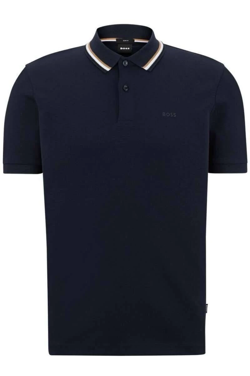 Hugo Boss BOSS Slim Fit Poloshirt Dunkelblau, Einfarbig 3 Hugo Boss BOSS Slim Fit Poloshirt Dunkelblau, Einfarbig