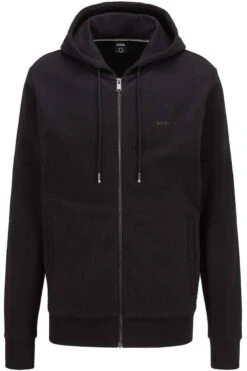 Hugo Boss BOSS Regular Fit Sweatjacke Mit Kapuze Schwarz