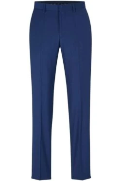 Hugo Boss BOSS H-Leon Regular Fit Herren Stoffhose Blau,Einfarbig