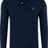GANT Regular Fit Longsleeve Poloshirt Dunkelblau, Einfarbig
