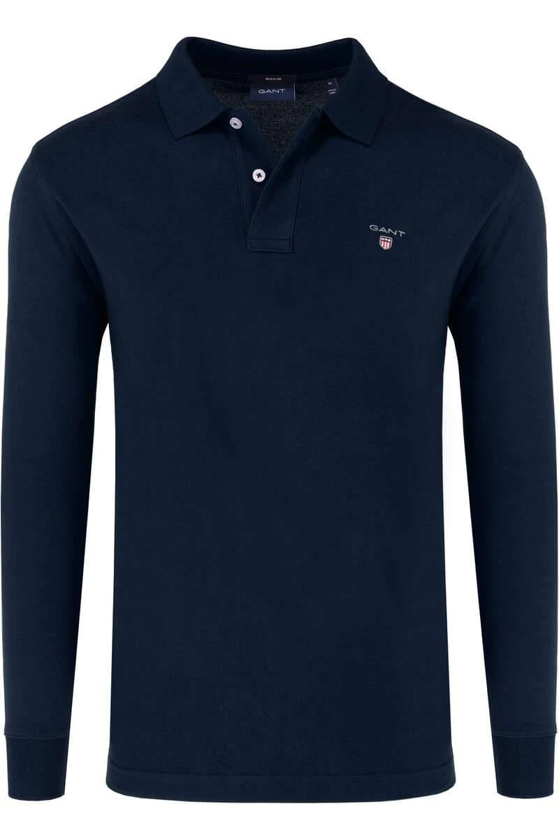 GANT Regular Fit Longsleeve Poloshirt Dunkelblau, Einfarbig 3 GANT Regular Fit Longsleeve Poloshirt Dunkelblau, Einfarbig