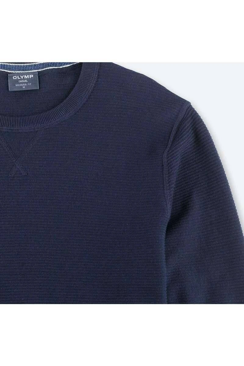 OLYMP Casual Modern Fit Herren Pullover Rundhals Marine 4 OLYMP Casual Modern Fit Herren Pullover Rundhals Marine – Bild 2