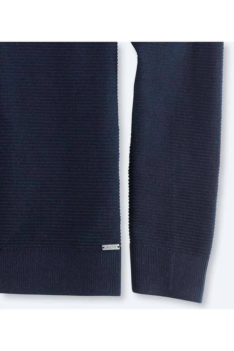 OLYMP Casual Modern Fit Herren Pullover Rundhals Marine 5 OLYMP Casual Modern Fit Herren Pullover Rundhals Marine – Bild 3