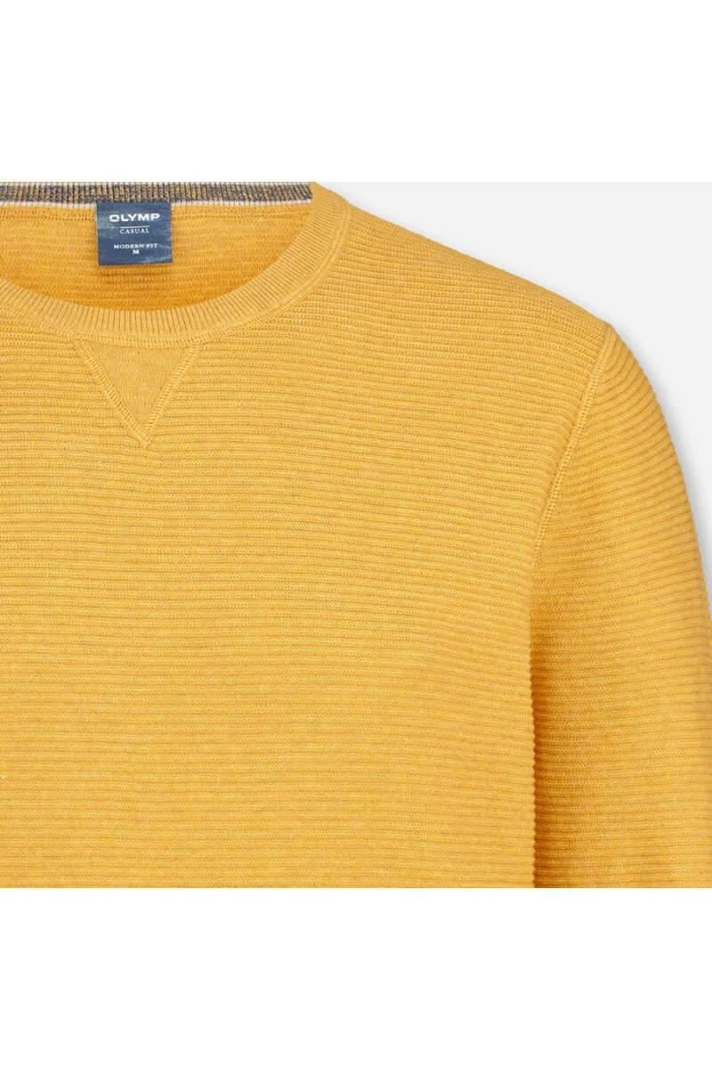 OLYMP Casual Modern Fit Herren Pullover Rundhals Mais 4 OLYMP Casual Modern Fit Herren Pullover Rundhals Mais – Bild 2
