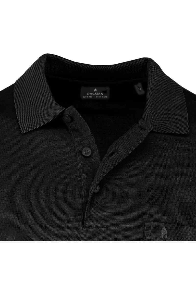 RAGMAN Regular Fit Longsleeve Poloshirt Schwarz, Einfarbig 4 RAGMAN Regular Fit Longsleeve Poloshirt Schwarz, Einfarbig – Bild 2