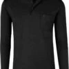 RAGMAN Regular Fit Longsleeve Poloshirt Schwarz, Einfarbig