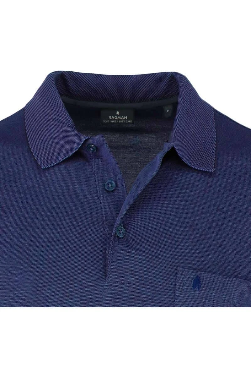 RAGMAN Regular Fit Longsleeve Poloshirt Dunkelblau, Einfarbig 4 RAGMAN Regular Fit Longsleeve Poloshirt Dunkelblau, Einfarbig – Bild 2