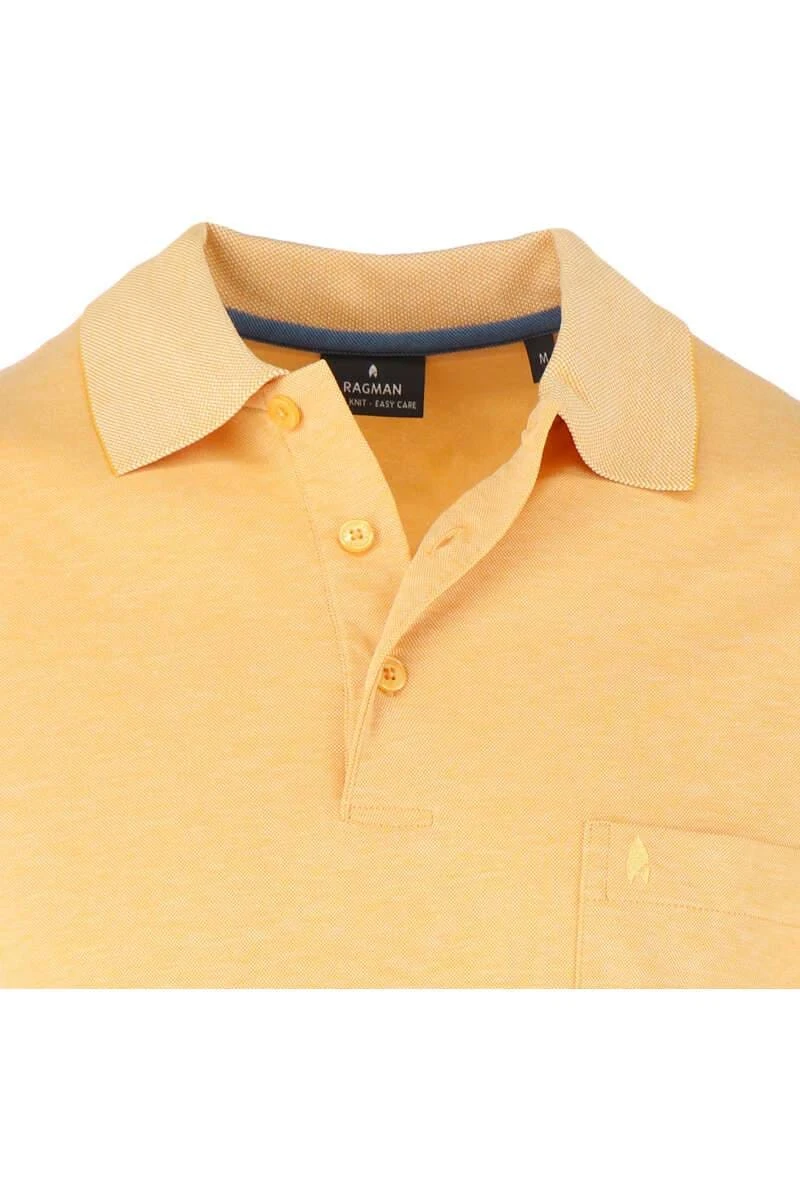 RAGMAN Regular Fit Poloshirt Gelb, Einfarbig 4 RAGMAN Regular Fit Poloshirt Gelb, Einfarbig – Bild 2