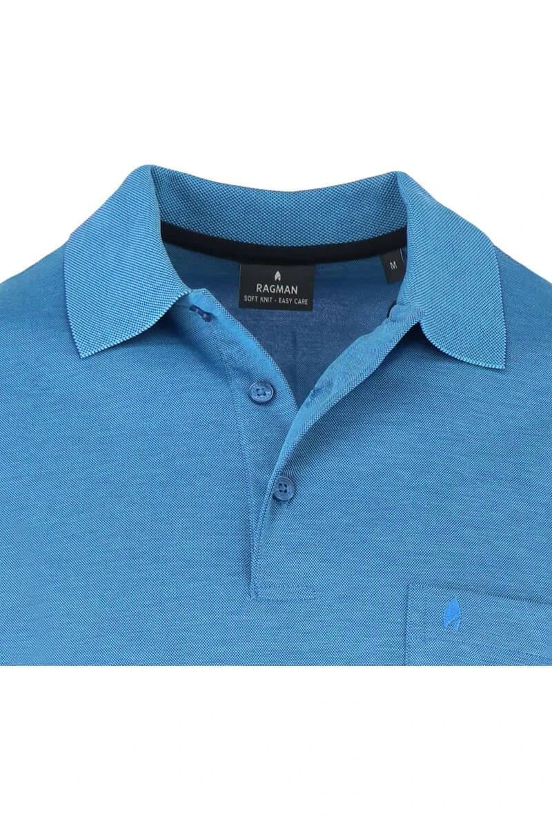 RAGMAN Regular Fit Poloshirt Aqua, Einfarbig 4 RAGMAN Regular Fit Poloshirt Aqua, Einfarbig – Bild 2