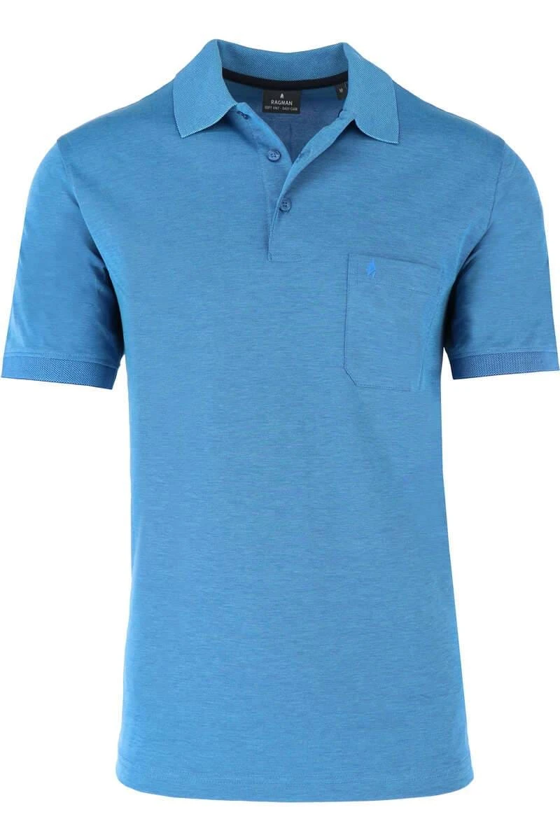 RAGMAN Regular Fit Poloshirt Aqua, Einfarbig 3 RAGMAN Regular Fit Poloshirt Aqua, Einfarbig