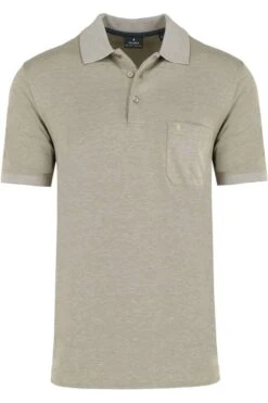 RAGMAN Soft Knit Regular Fit Poloshirt Kitt, Einfarbig